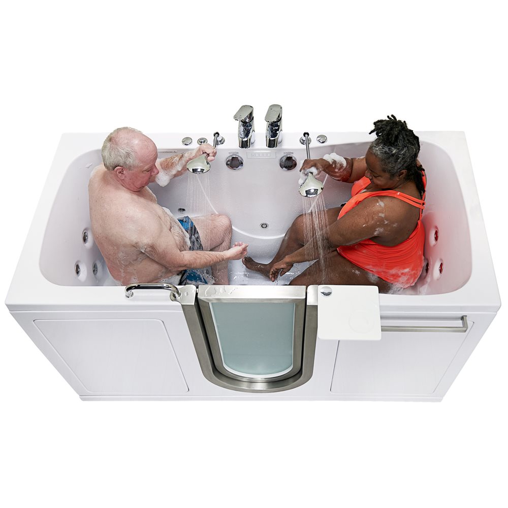 Ella Escape Acrylic Two Seat Walk-In Tub 36″x72″ (91x183cm), Dual Drain Technology - ella escape two seat tub air hydro independent foot massage 36″x72″ 91cm x 183cm |